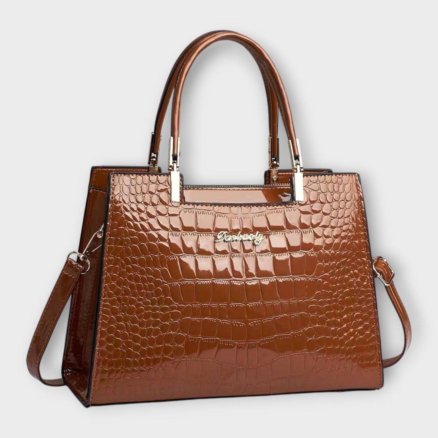 Vallenne™ Glossy Crocodile Pattern Handbag
