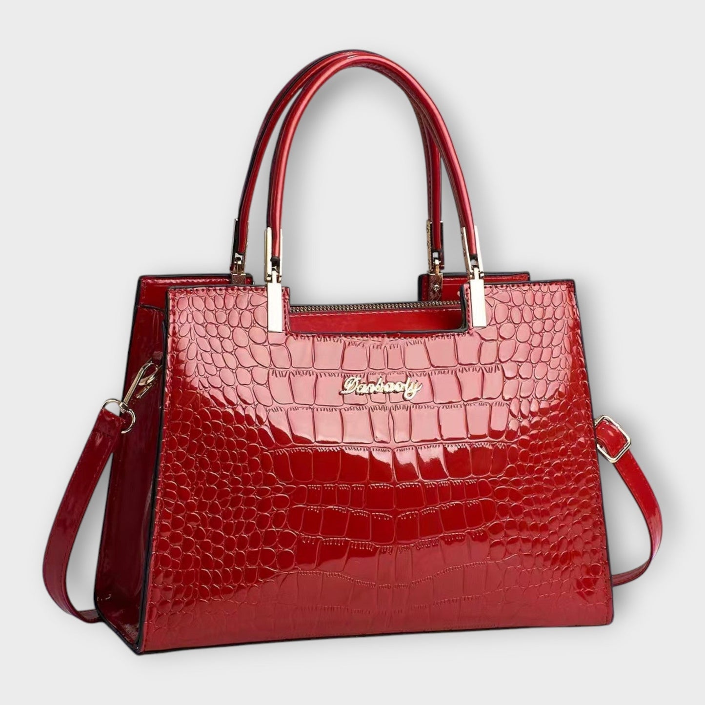 Vallenne™ Glossy Crocodile Pattern Handbag
