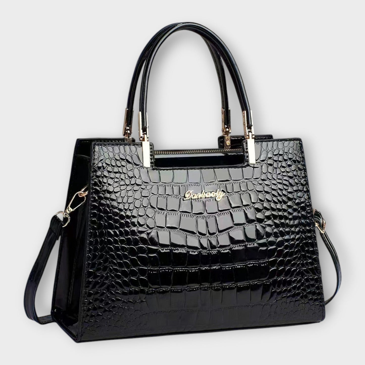 Vallenne™ Glossy Crocodile Pattern Handbag