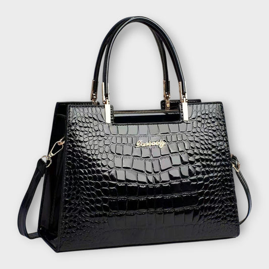 Vallenne™ Glossy Crocodile Pattern Handbag