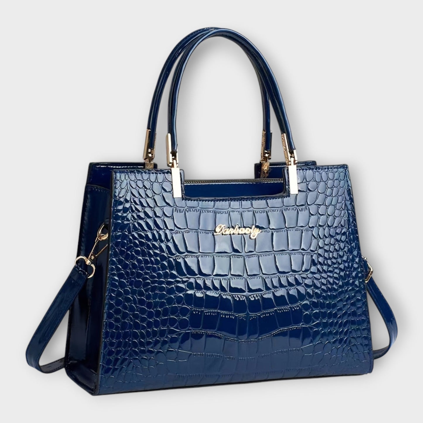Vallenne™ Glossy Crocodile Pattern Handbag