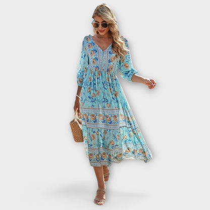 Xandra - Elegant Dress with Floral Print