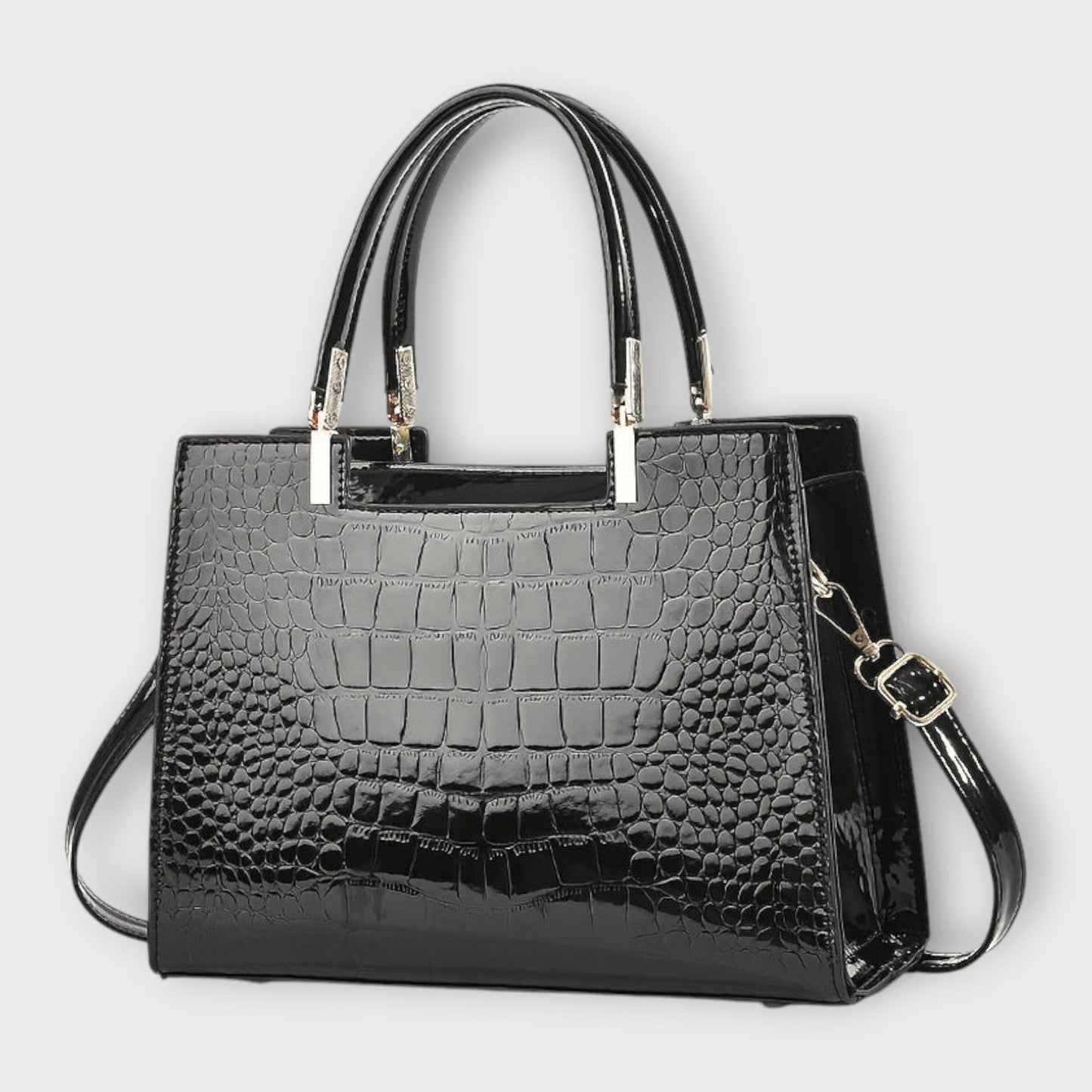 Vallenne™ Glossy Crocodile Pattern Handbag
