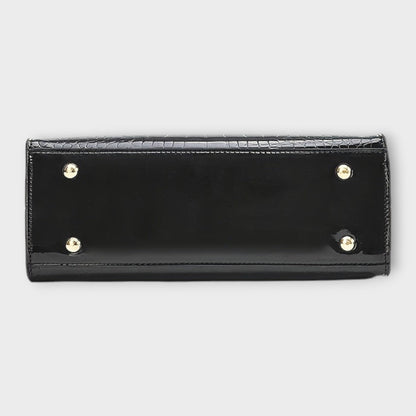Vallenne™ Glossy Crocodile Pattern Handbag