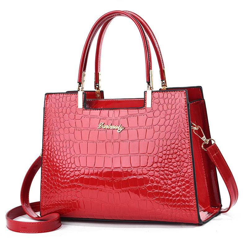Vallenne™ Glossy Crocodile Pattern Handbag